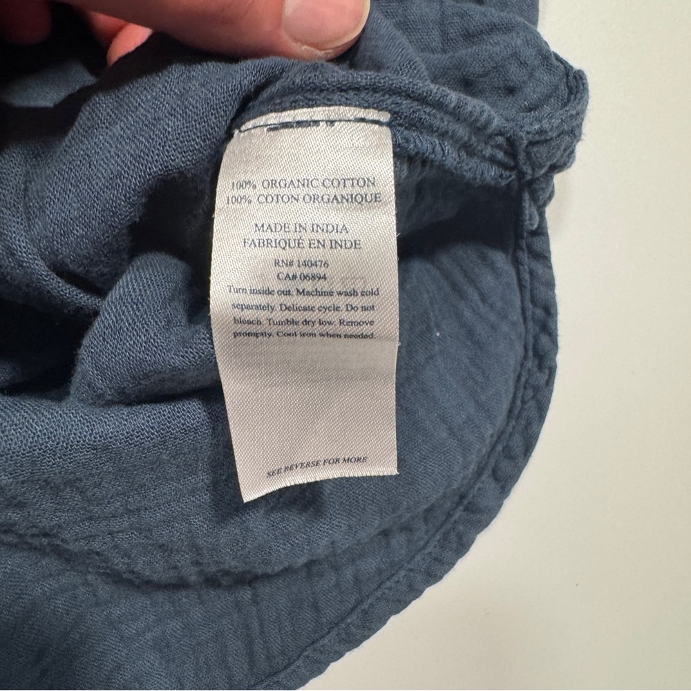 Faherty Deep Blue Organic Cotton‎ Shirt Women’s Size Small - Picture 4 of 8